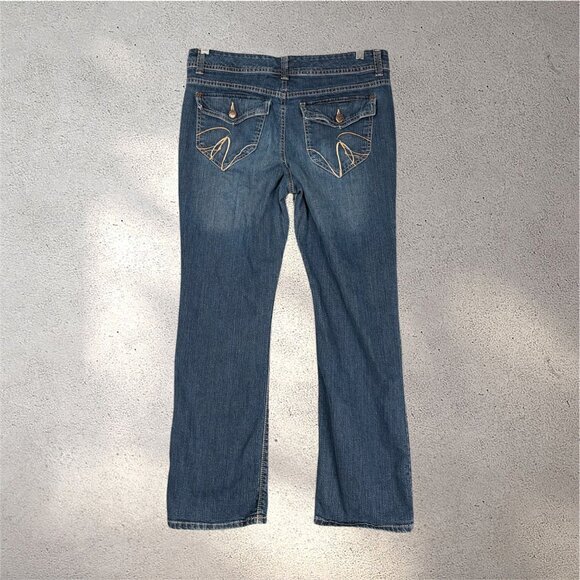 Gloria Vanderbilt Denim - Y2K Gloria Vanderbilt Bootcut Jeans Women's 10S 32x28 Blue Dark Wash Embellished